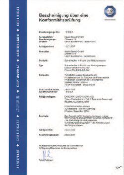 Bescheinigung über Konformitätsprüfung - HaWe Speed